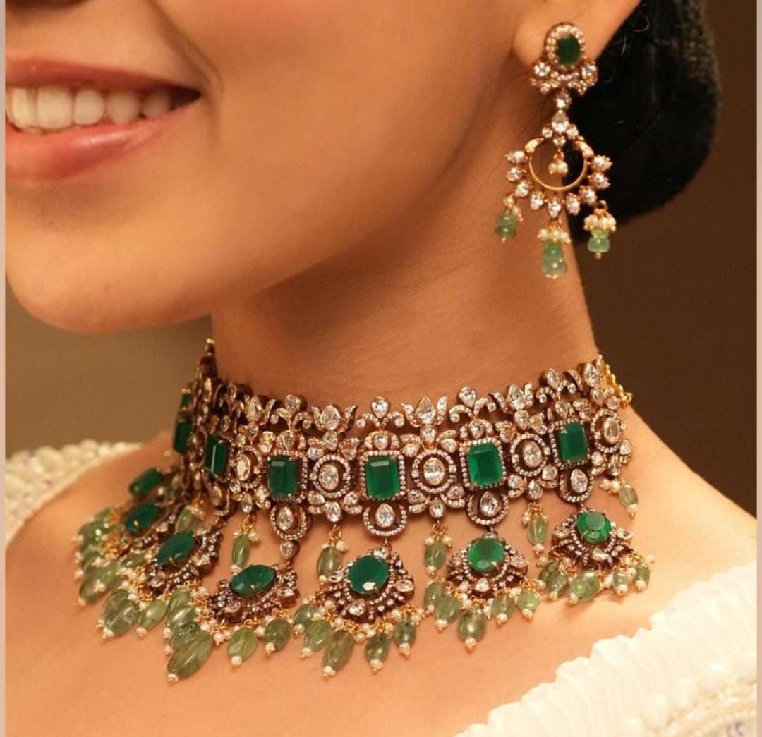 Victorian Style AD spark Kundan Set